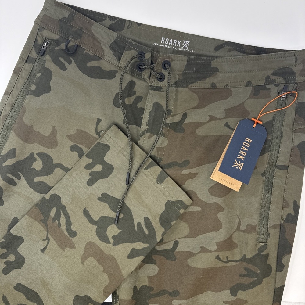 Roark Layover 2.0‎ Camo Print Pants Men's 30 Hiking Outdoors Drawstring NEW